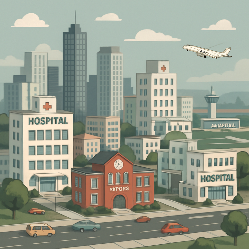 urban setting including hospitals high rise buildings schools airport-1